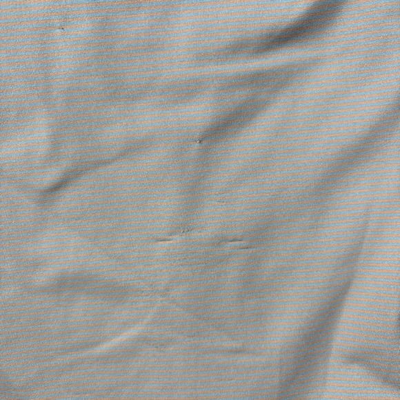 Rhoback Shirt Men's Large Short Sleeve Golf Performance Polo Blue Orange Striped - Picture 2 of 16